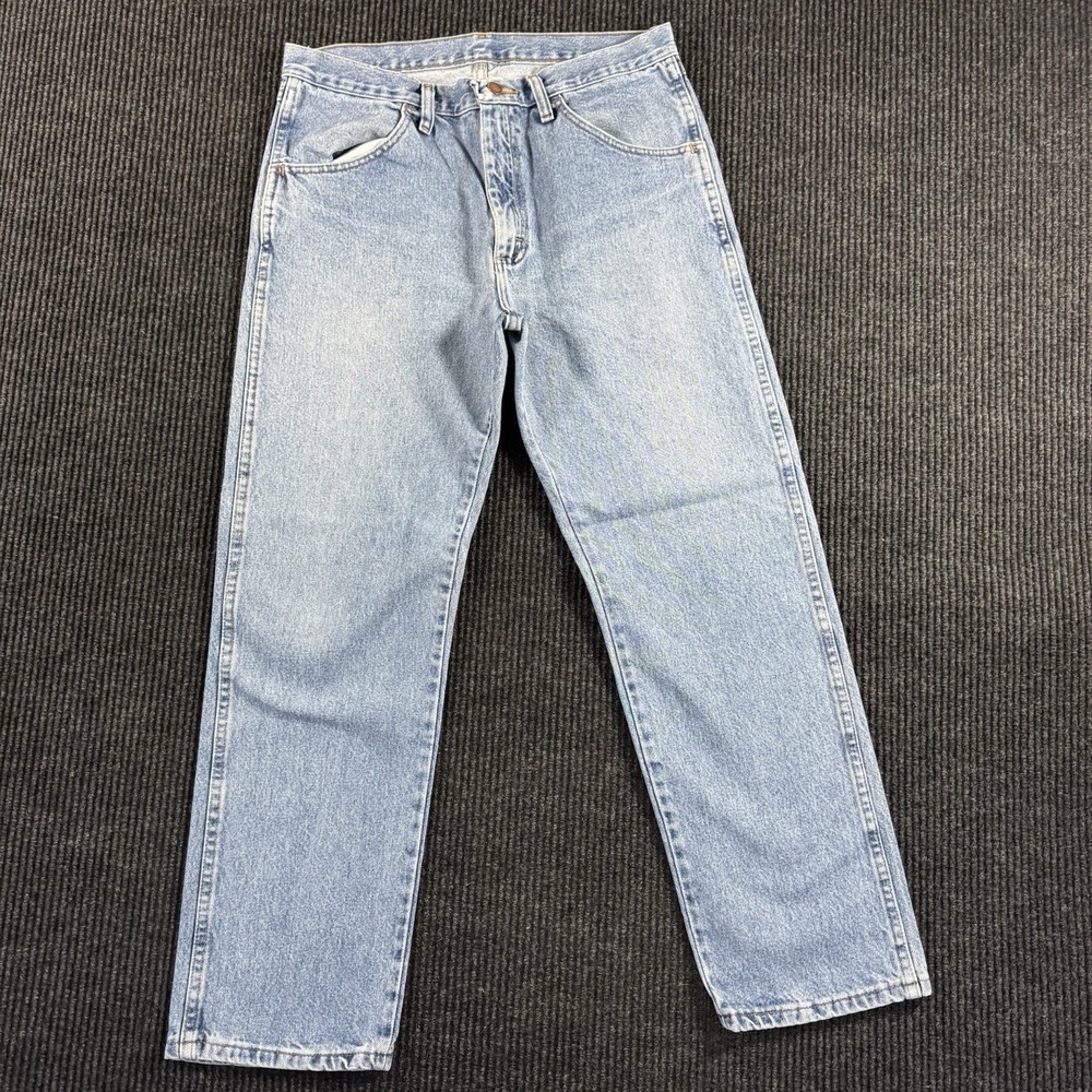 Rustler Mens Regular Fit Straight Leg Blue Denim Jeans 33x30 Medium Wash
